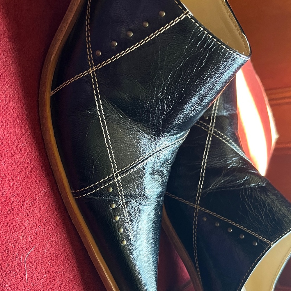 Black Leather Italian Mules - Picture 2 of 12